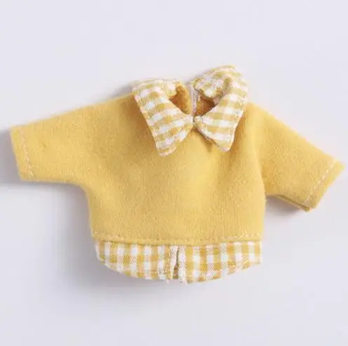yellow shirt Одежда для кукол футболка с капюшоном и длинными рукавами с героями мультфильмов/короткие штаны для ob11, obitsu11, Molly, 1/12bjd, Одежда для куклы, аксессуары для куклы - Цвет: yellow shirt