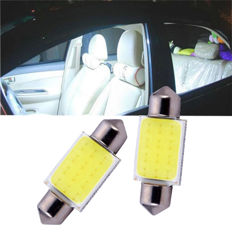 

2 PCS For BMW Toyota Nissan Ford,ect. 12V COB double-tip car universal headlights interior lighting luggage compartment lighting