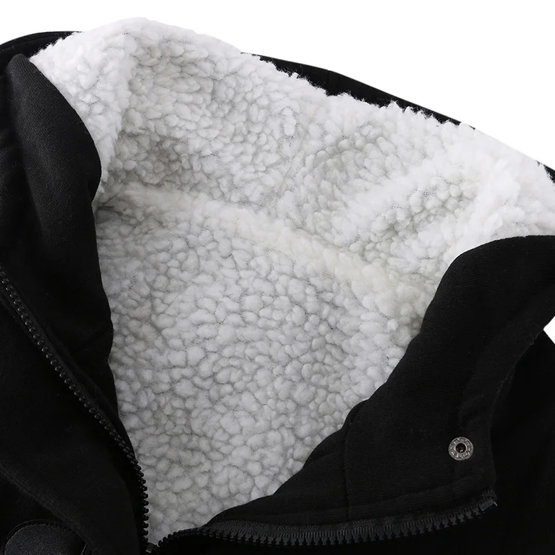 ANSELF Parka пальто женское с капюшоном Дафлкот куртка из искусственного меха Подкладка Пряжка молния спереди плюс размер теплая зимняя повседневная верхняя одежда