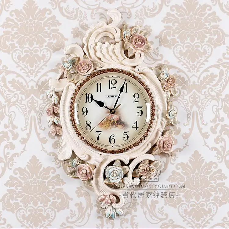 

European Antique Wall Clock Vintage Loft Style Creative Unique Colorful Wall Clock Luxury Silent Reloj Mural Home Decor DE50ZB