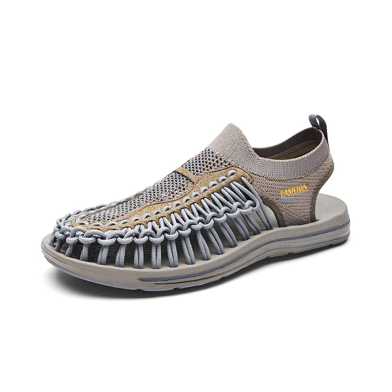 

Beach Sandals Men Hiking Mountaineering Color Matching 2021 New Large Size Casual Sports Breathable Comfort Hollow Weaving Shoes