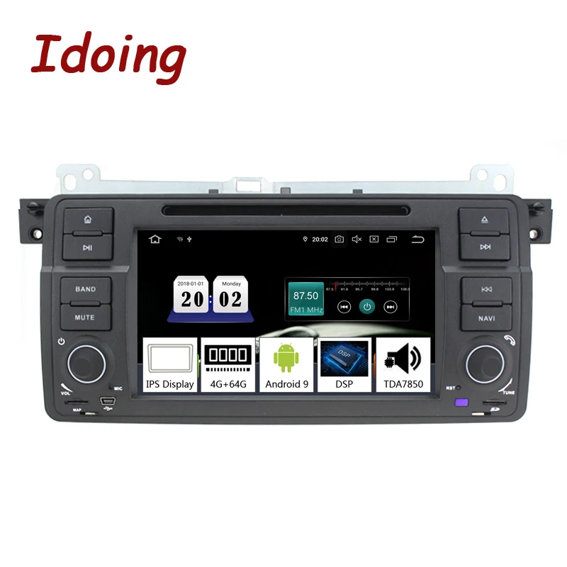 Idoing 7 &quotAndroid 9 0 Автомобиль Радио Мультимедийный DVD плеер для BMW E46 M3 318/320/325/330/335 Rover 75