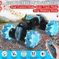 2 4g 4wd rc car remote control stunt car infrared auto track dog walking mode gesture induction 360%c2%b0 drift twisting toys boys