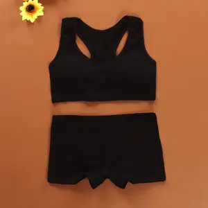 Комплект нижнего белья для девочек, детский спортивный бюстгальтер с трусиками, хлопковый жилет, Стильные бюстгальтеры трусы для детей 8, 9, 10, 11, 12, 13, 14 лет