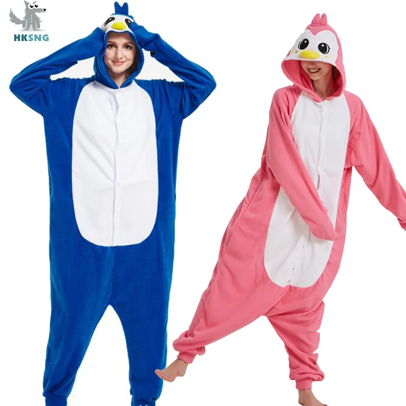 HKSNG взрослый синий пингвин кигуруми комбинезон пижамы мультфильм милый Хэллоуин