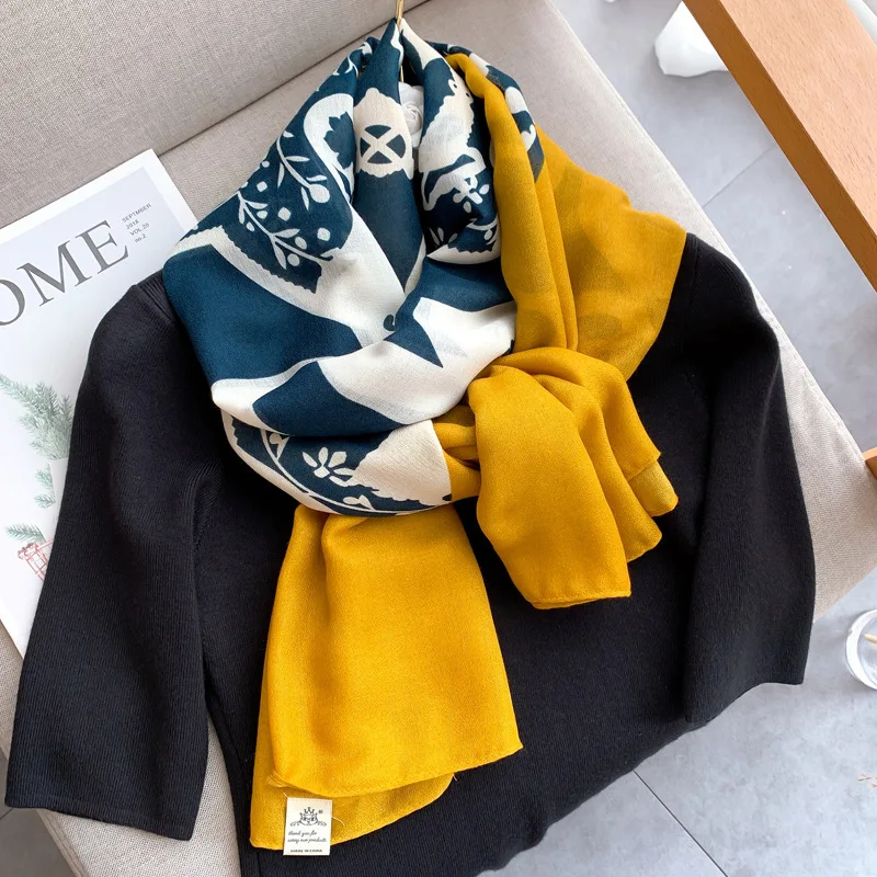 

Luxury brand 2021 Autumn winter women scarf beach shawl cotton lady fashion scarves bandana pashmina wrap hijab muffler