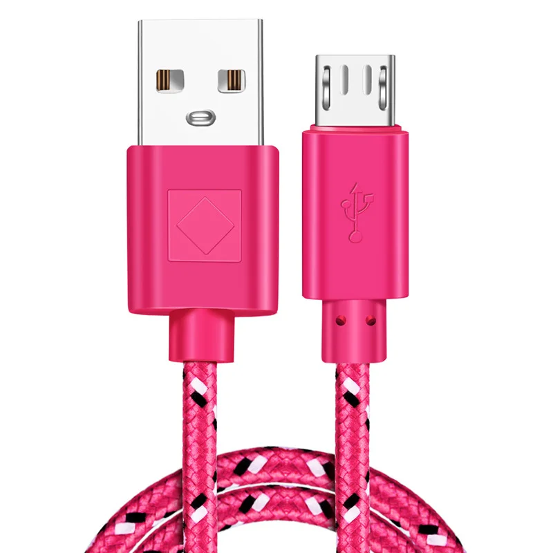 Нейлоновый Плетеный Micro USB кабель 1 м/2 м/3 м для синхронизации данных и зарядки Samsung