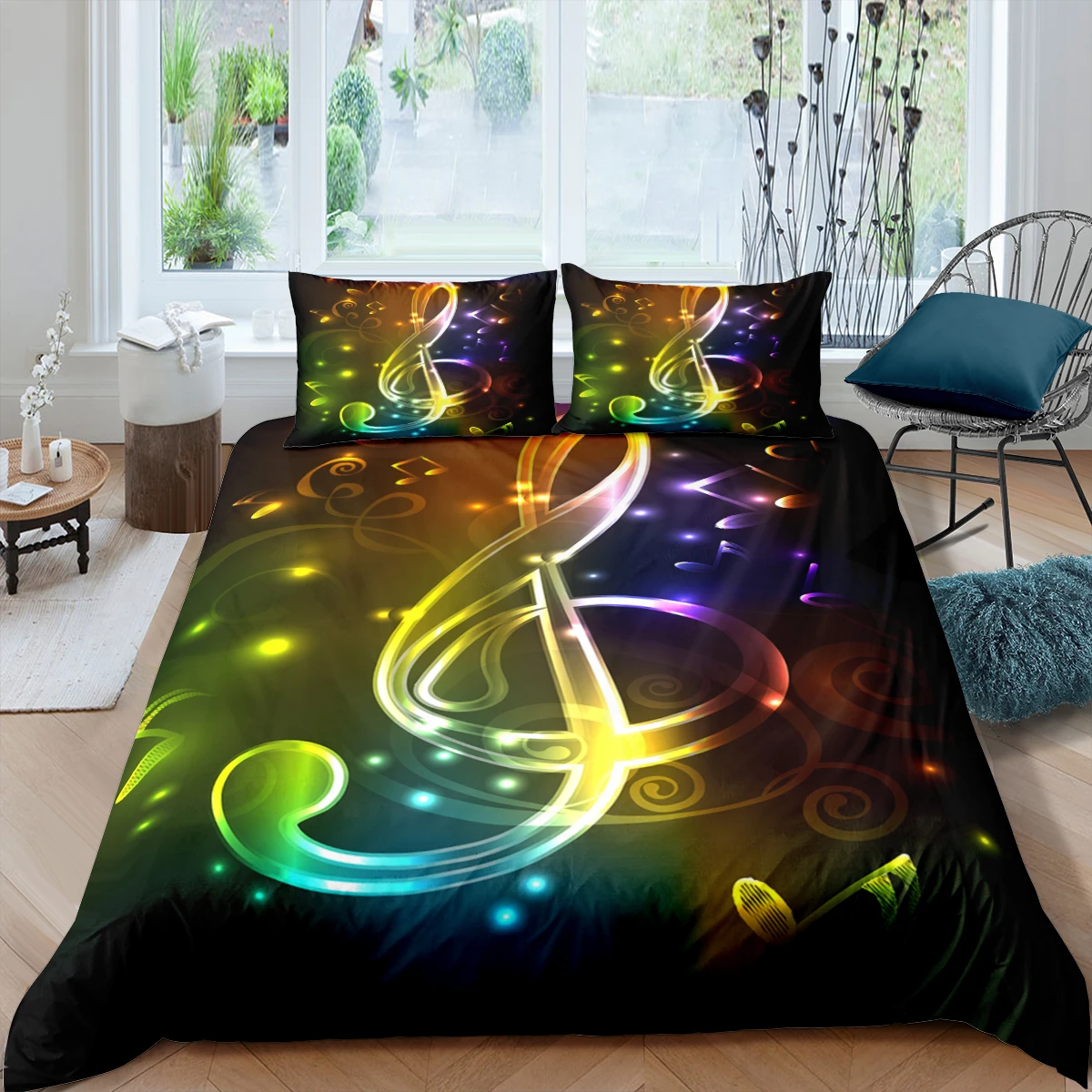 

3D Printing Bedding Set Piano Key Music Note Treble Clef 2/3 Pieces Adults Kids Twin Full King Queen Duvet Cover Set Bed Clothes