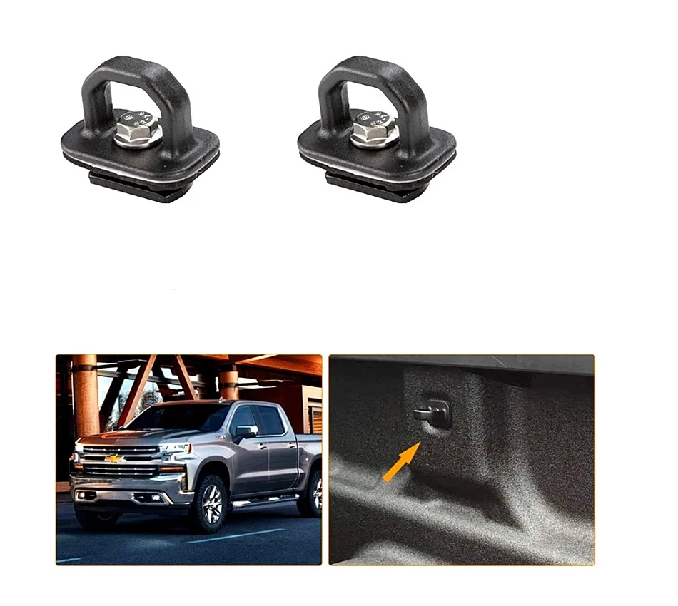 

4pcs Car accessories Tie Down Anchor Truck Bed Side Wall Anchor Pickup for GMC Sierra Canyon Chevy Silverado Colorado 2007-2018