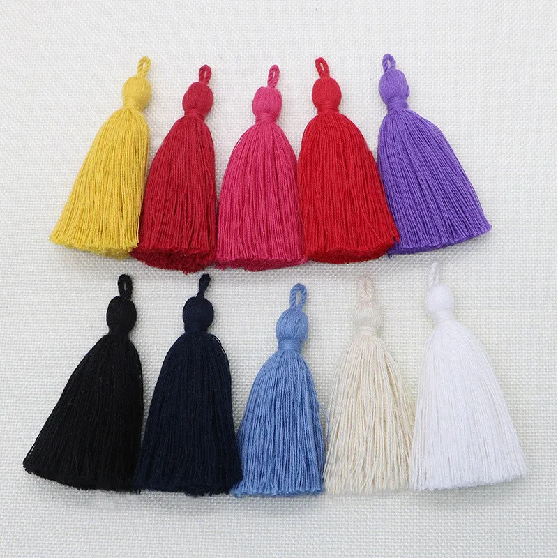 

10Pcs 8cm Pure Cotton Tassel Fringe DIY Craft Supplies Jewelry Curtains Decor Material Tassel Trim Garments Accessories Tassels