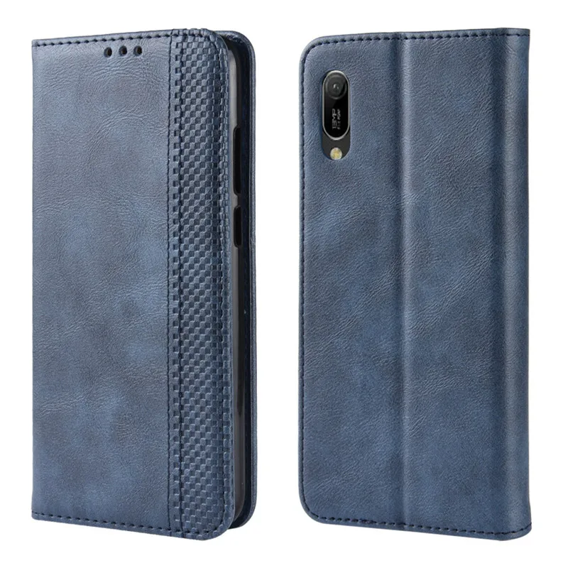 Чехол с откидной крышкой для huawei Y6 Pro 2019 класса люкс из искусственной кожи задняя