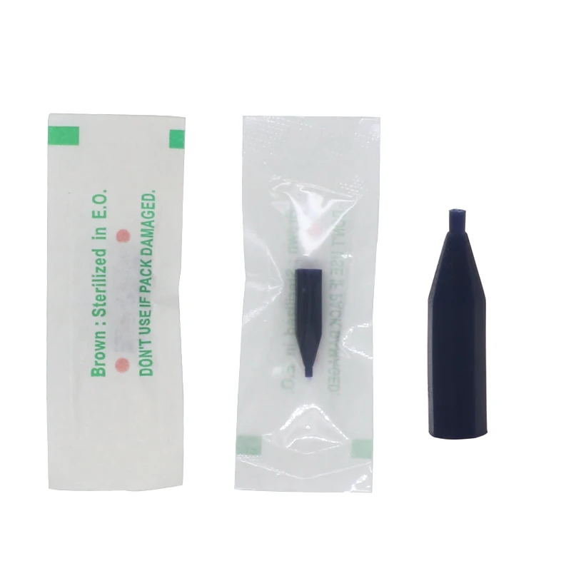 

100 pcs Giant Sun Tattoo Needle Tips 0.4*50mm 1/2/3RL With Disposable Needle Caps Permanent Makeup Eyebrow Tattoo Machine G-8650