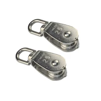 2pcs 304 stainless single sheave open block pulley 15mm 20mm 25mm 32mm 50mm for kayak canoe marine boat hardware