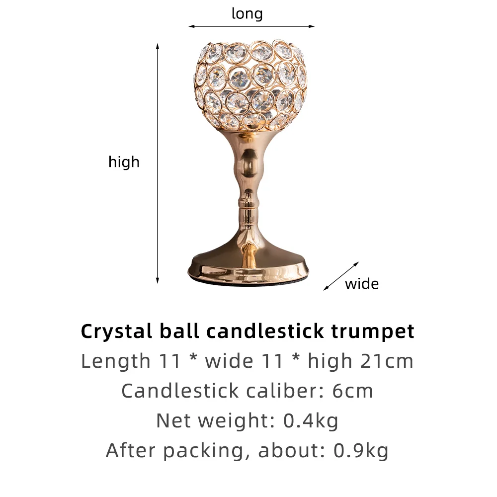 

Home Decor Wedding Centerpieces Center Table Living Room Gift European Style Metal Candle Holder Glass Handicraft Golden Modern