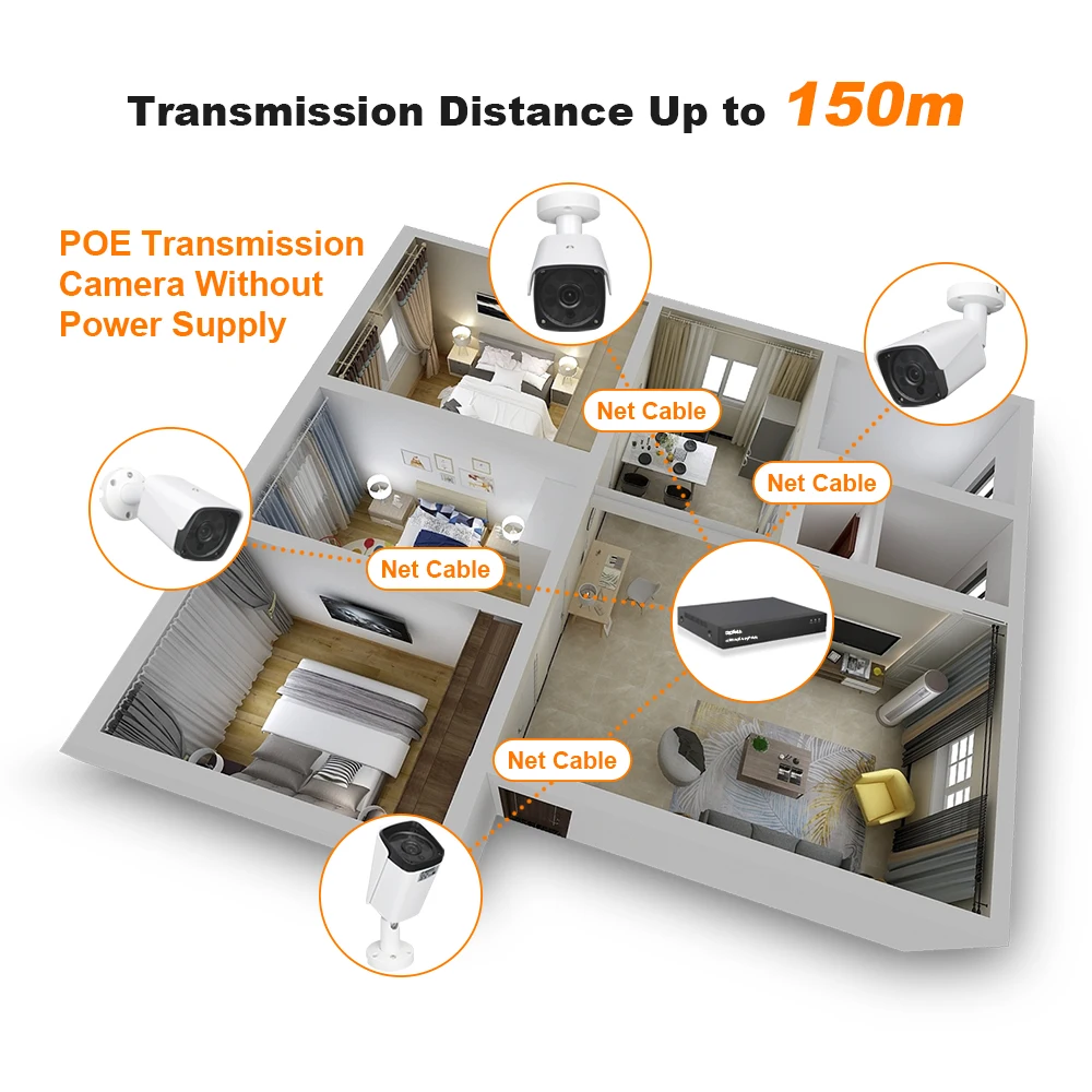 DIDSeth 4CH HD 1080P POE CCTV видео NVR система 4 шт. 2MP POE ip-камера для улицы, водонепроницаемая Домашняя безопасность, комплекты видеонаблюдения