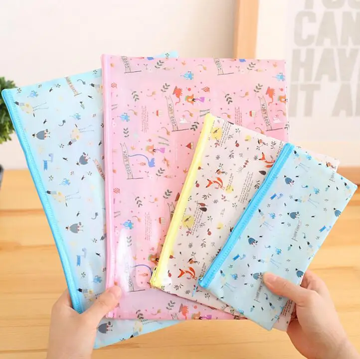 Корейская сетчатая папка для документов ПВХ чехол карандашей с цветами и