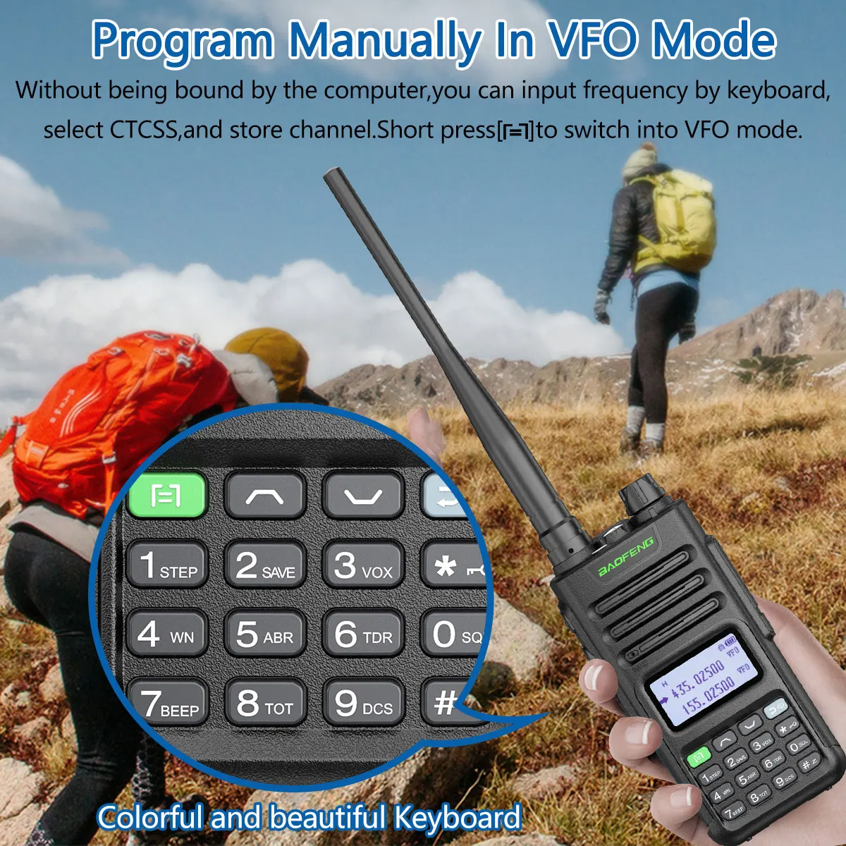 2PCS BAOFENG UV-13 Pro Powerful Handheld Transceiver Dual Band Walkie Talkie Upgrade of UV-10R Two Way Radio with Type-C Cable