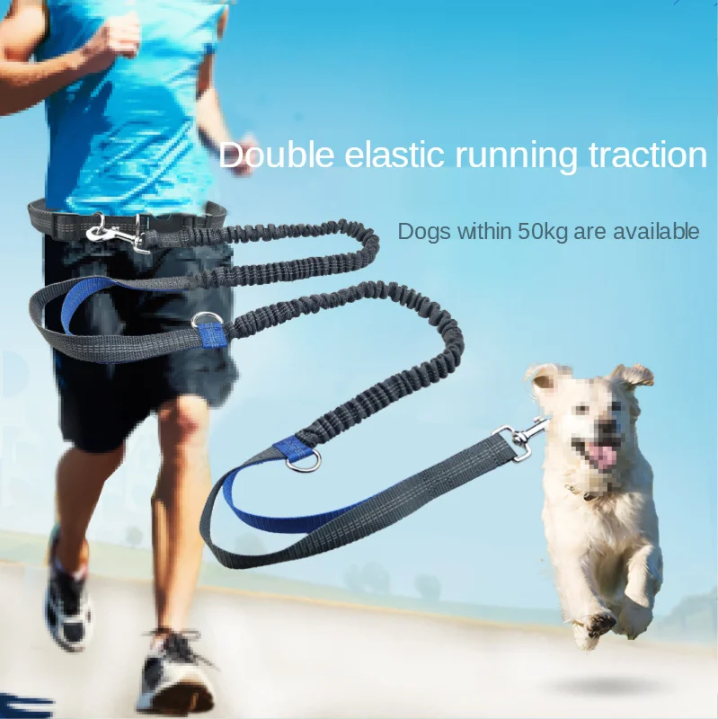 

Pet Dog Leash Dogs Harness Collar Running Traction Rope With Waist Belt Elastic Hands Freely Jogging Pull Dog Leash Hands Free