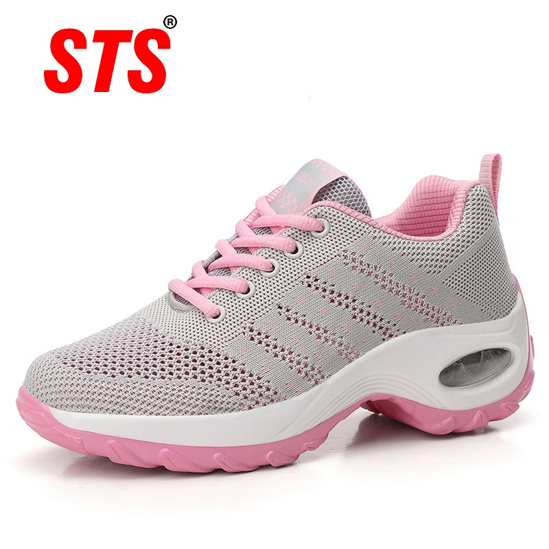 

STS Women Sport Casual Shoes Outdoor Breathable Comfortable Ladies Shoes Lightweight Platform Hiking Running Mesh Sneakers