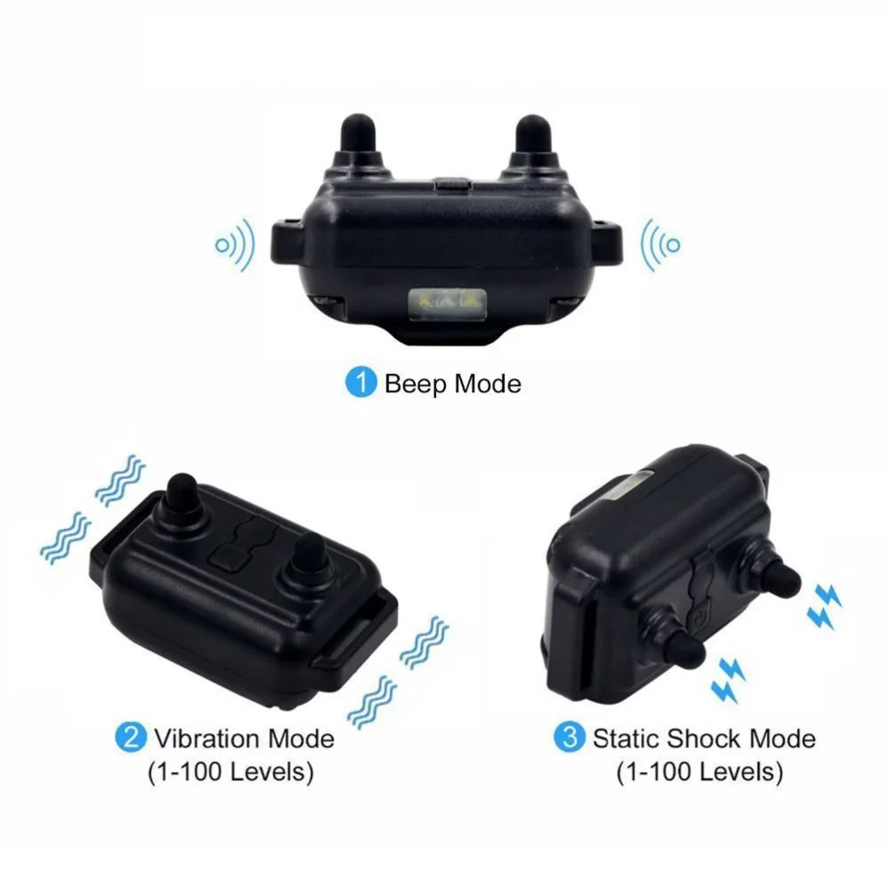 

Remote Controlled Dog Training Collar Rechargeable Electronic Dog Collar Anti-Bark Device for 2 Dogs with US Plug (Black and Ora