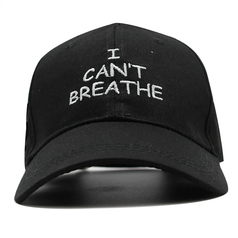 Бейсболка Мужская/женская с вышивкой надписью I Can't BREATH BLACK LIVES хлопковая