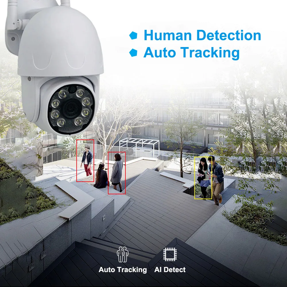 Уличная веб-камера 1080P IP-камера с автоматическим слежением Wi-Fi беспроводная