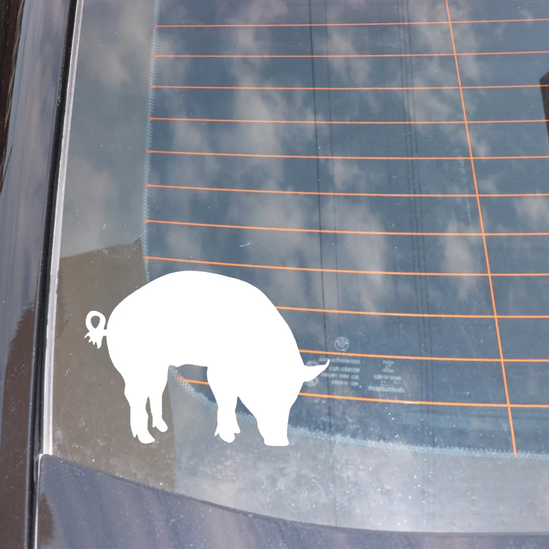 

YJZT 15.3CM*10.8CM Pig Pattern Vinyl Decal Decoration Body Of Car Accessories Car Sticker Black/Silver C4-2419