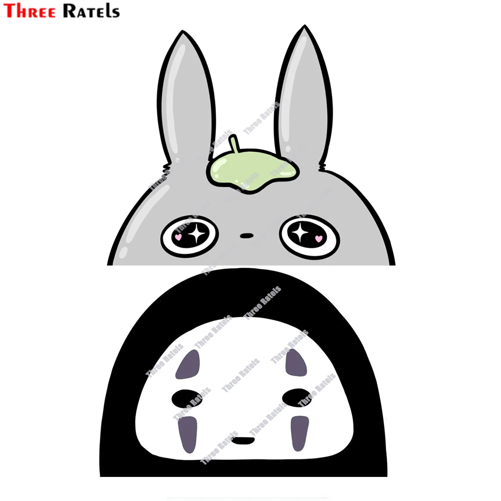 

Three Ratels E23 TOTORO IN LOVE AND NO FACE PEEKER Stickers And Decals For Car Window Decor Vinyl Waterproof Anti Scratch Film