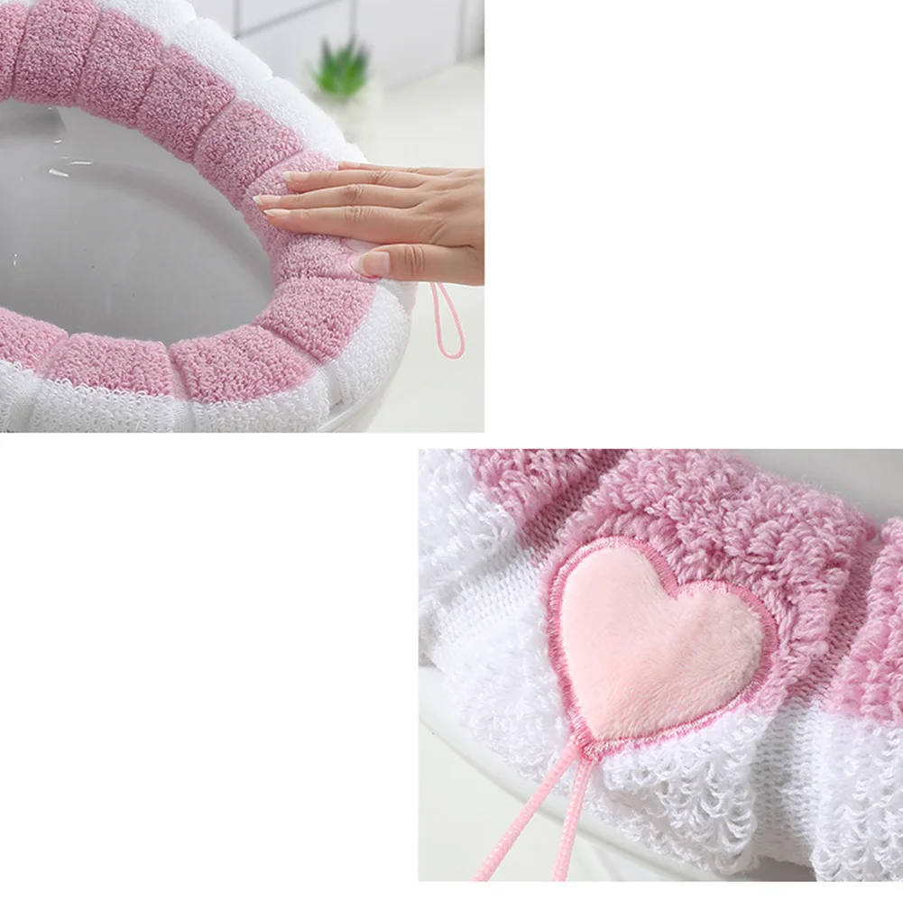 3 ColorUniversal теплые мягкие моющееся сиденье для унитаза крышка коврик зимний комплект коврик для унитаза сиденье Чехол для унитаза крышка аксессуары для ванной комнаты