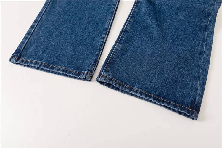 

Women Jeans Pants 2021 Fall/Winter Women's Retro Blue Casual Jeans Flared Pants High Waist Slim Loose Wide Leg Pants