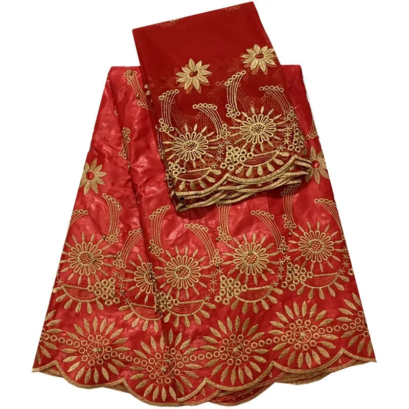 Африканская ткань высокого качества базин с бусинами вышитая кружевная