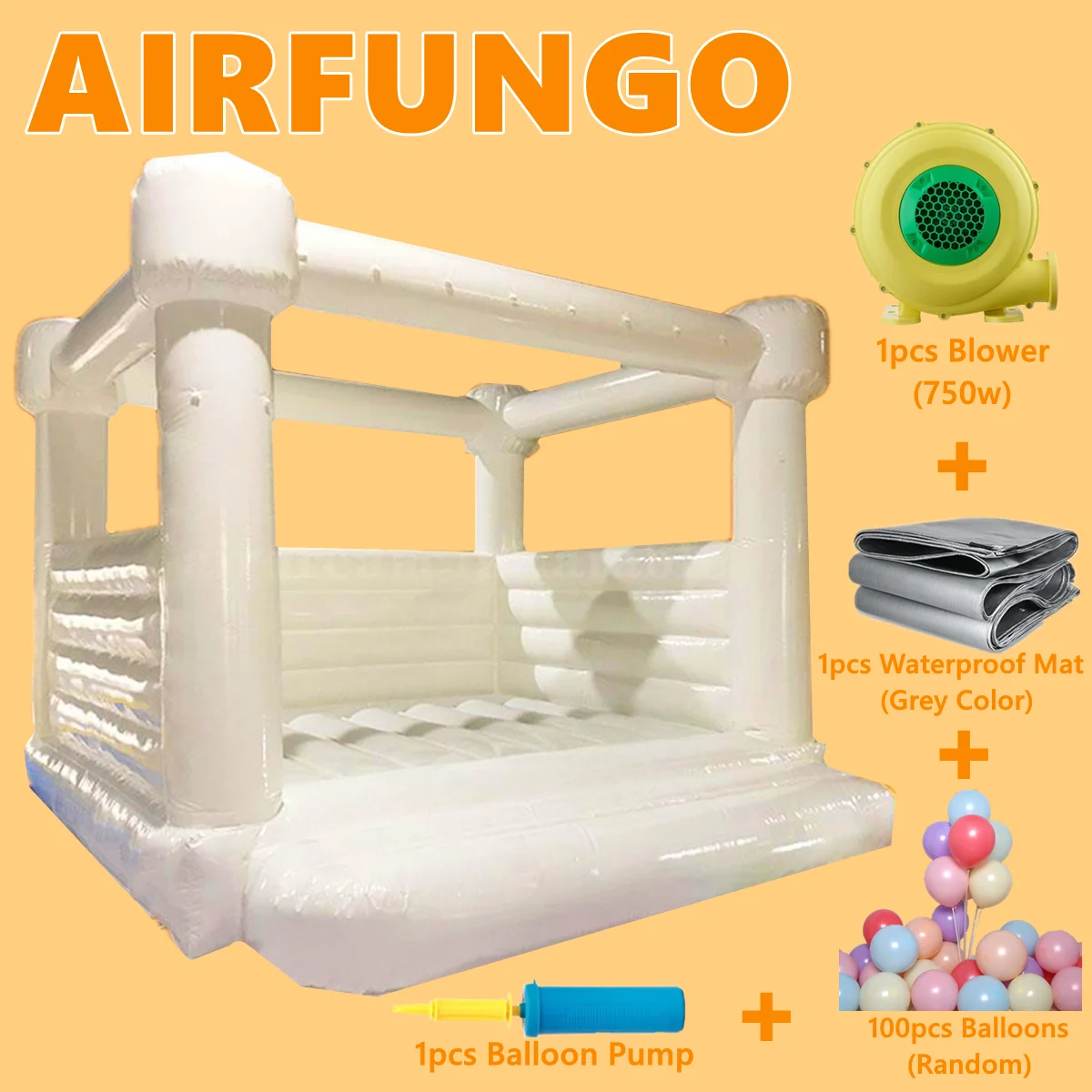 Лидер продаж 4x4 м белый надувной Свадебный батут замок-домик/прыгающая луна