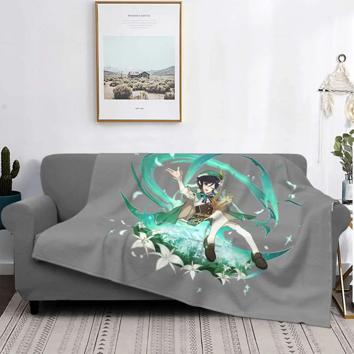 

Genshin Impact - Venti Official Blanket Bedspread Bed Plaid Duvets Plaid Sofa Throw Blanket Receiving Blankets