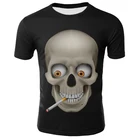 Новинка лета 2020, Мужская футболка с коротким рукавом и 3D-принтом черепа, Повседневная дышащая футболка и футболка большого размера
