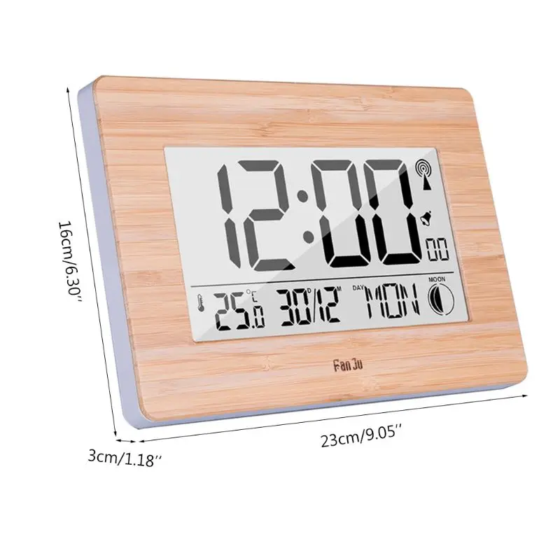 

Digital Wall Alarm Clock LCD Display Large Number Time Temperature Calendar Desktop Clock Modern Design Home Decor