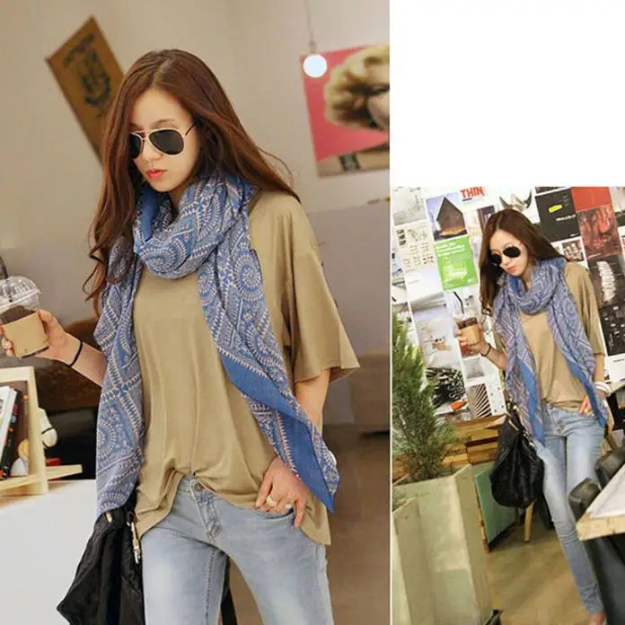 Женские шарфы Винтажный Длинный мягкий шарф осенний платок зимние теплые шаль