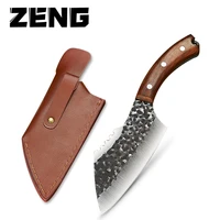 zeng forged handmade hammer pattern fish killing kitchen knife outdoor meat cleaver ladies mini side dish knives