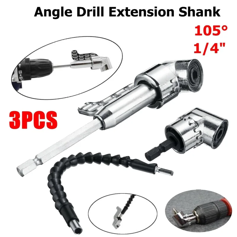 

1/4 Hex Drill Bit Shank 105 Right Angle Extension Driver Tool Replacement
