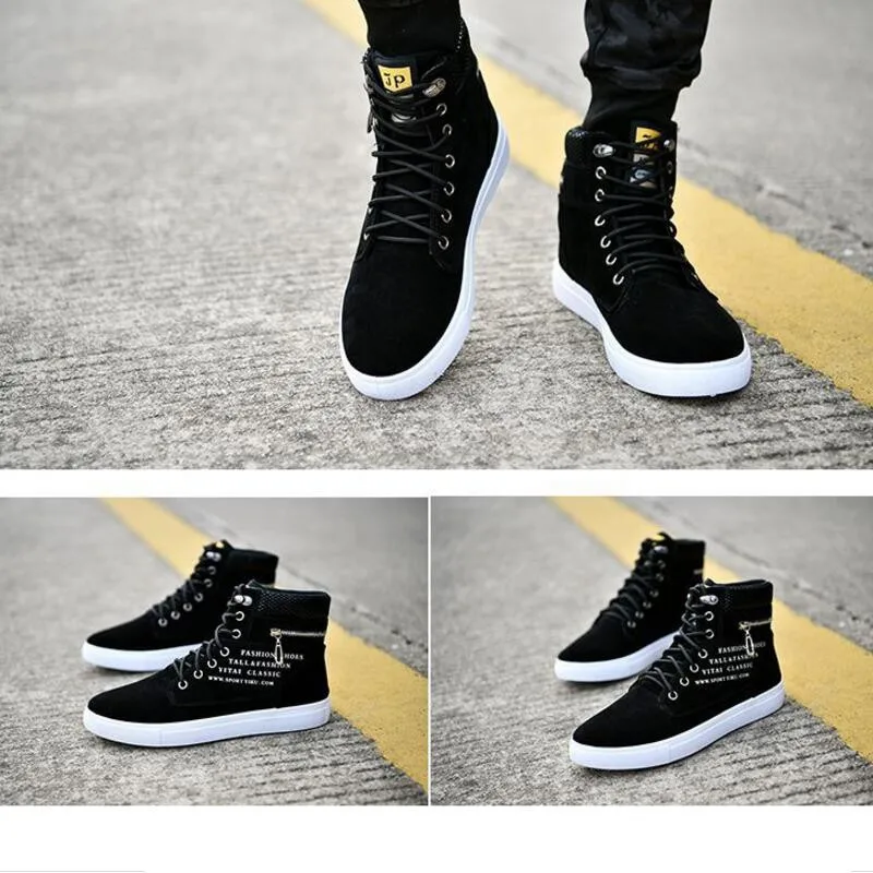 Мужские парусиновые туфли на каблуке в британском стиле размеры 39-47 | Обувь