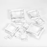 5 50pcs 6 40 mm high quality square flat back clear cabochons transparent glass diy jewelry making pendant supplies wholesale