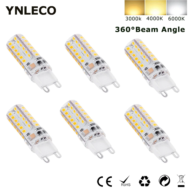 6 Packs G9 LED Bulb 110V 220V 3000K 4000K 6000K 2835SMD High Quality Corn Bulbs 48LED g9 Halogen Lamp Replacement 360 Beam Angle
