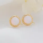 Серьги-гвоздики из латуни, 14 к, 11 мм