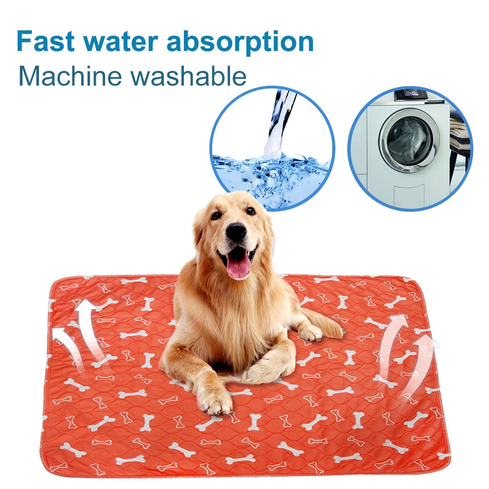 

Dog Pad Three-layer Waterproof PVC Diapers Blanket Cute Pattern Water Absorption Pet Cat Urine Mat Reusable Pee Mattress Cushion