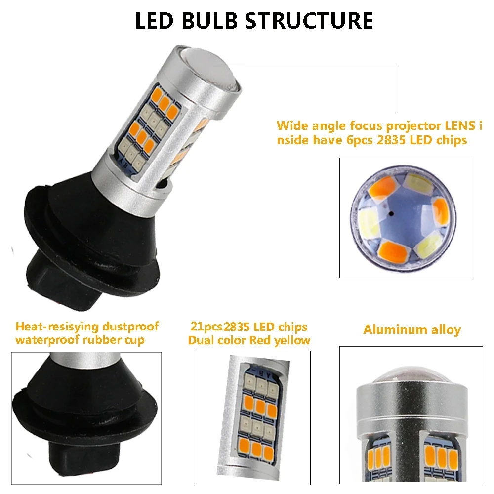 Дневные ходовые огни Ba15s BAU15S 1156 p21w s25 42led T20 W21W WY21W 7440 фары дневного света + сигнал