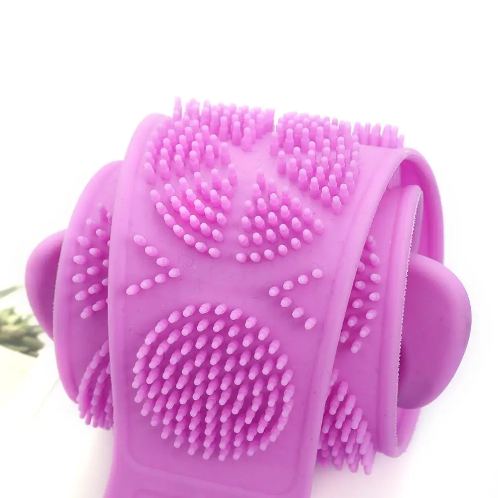 

Silicone Bath Scrubber Towels Rubbing Back Exfoliating Body Massage Shower Cleaning Wash Scrub Extended Brushes Bathroom Product