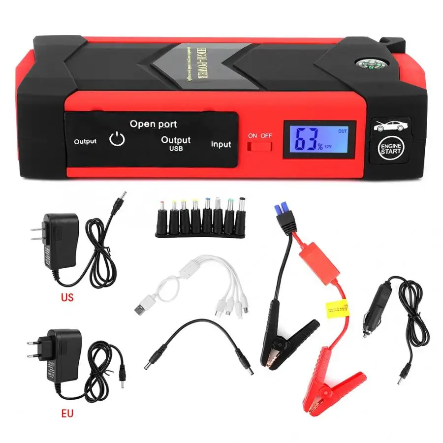 12 В 20000 мАч Многофункциональный цифровой дисплей Smart Jump Starter аварийный внешний
