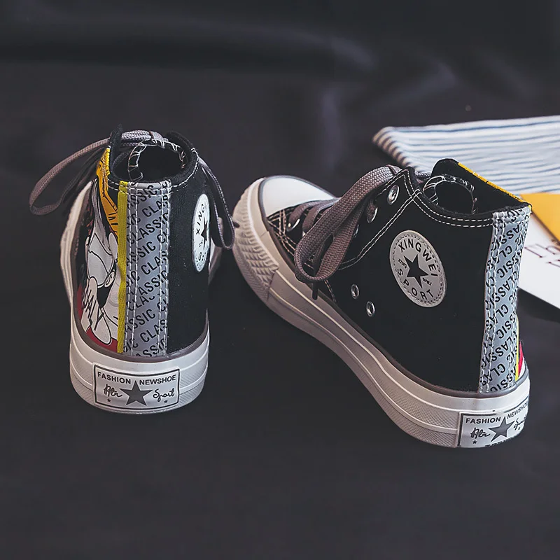 Новая модная Осенняя обувь из мягкой ткани с кружевом парусиновая высоким берцем