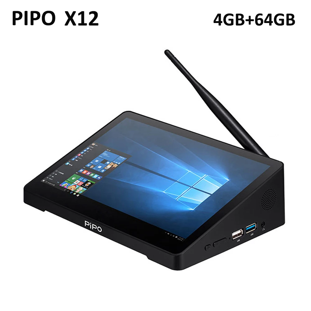 PIPO X12 Windows мини ПК IntelZ8350 Cherry Trail 4 ГБ/64 Гб Смарт ТВ коробка 10 OS 8 дюймов 1920*1280P с VGA