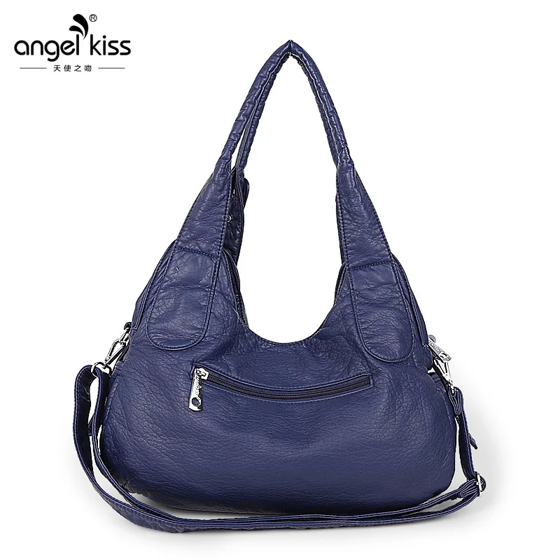 luxury washed shoulder bags for women 2022 classic fashion motorcycle soft handbags pu leather shoppin bags chic crossbody bag free global shipping