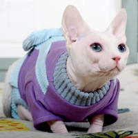 2021 fashion autumn new cat clothes thin section hairless cat clothes pet cat anti hair four legged clothes straps comfortable